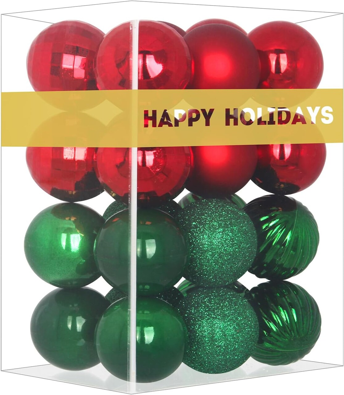 3.2" Large Christmas Balls Ornaments Shatterproof (Red & Green) - 3.2 x 3.2 x 3.2 inches
